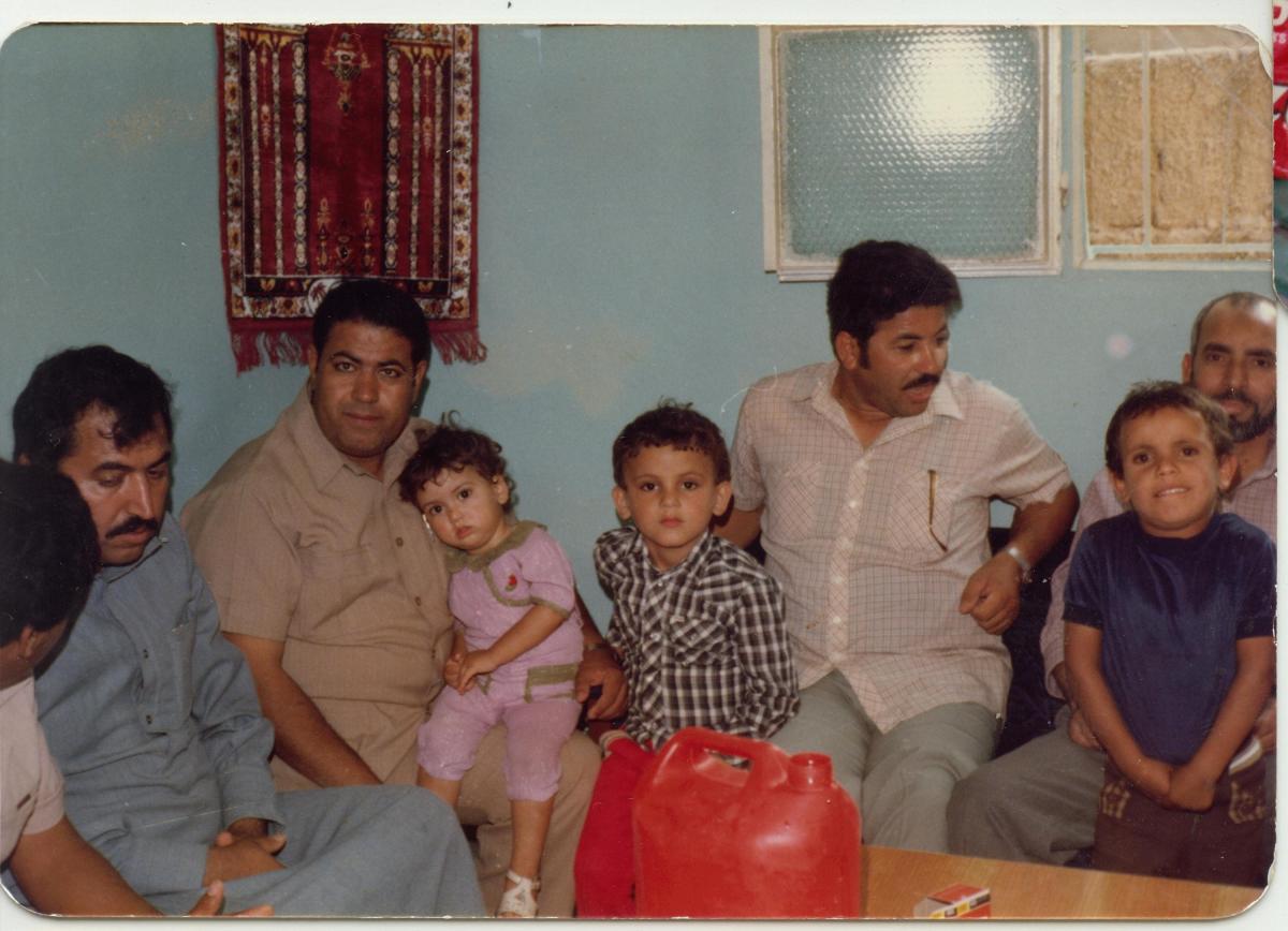 صورة لقرية الفالوجة - فلسطين: : Dr. Abdel Aziz Al Hajj Hasan Ayyoub, Abdel Rahim Al Hajj Hasan Ayyoub with Late Shiekh Yousef Aqeel Ayyoub and Late Mohammad Al Karmeh and their sons