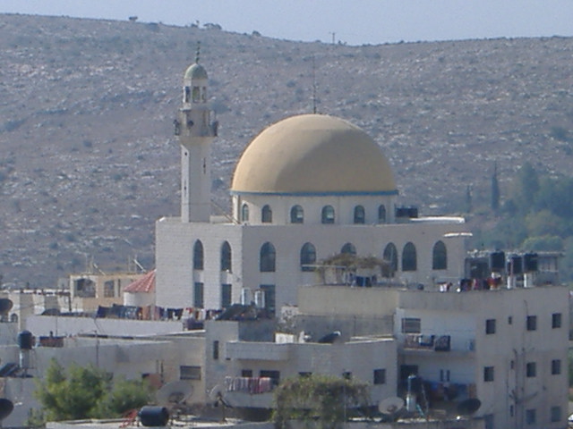 صورة لقرية بيت سيرا - فلسطين: : صورة مسجد بيت سيرا منظر طبيعي