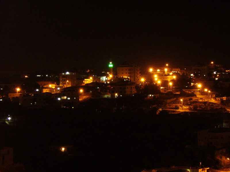 Picture for Biddu Village - Palestine: : بدّو- صورة ليلية لمنطقة النوادر من الجهة الشمالية الشرقية