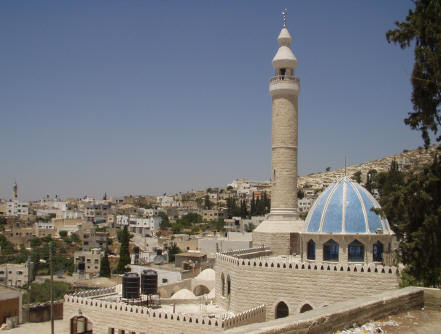 صورة لقرية عنزه - فلسطين: : منظر عام ويظهر الجامع الجديد