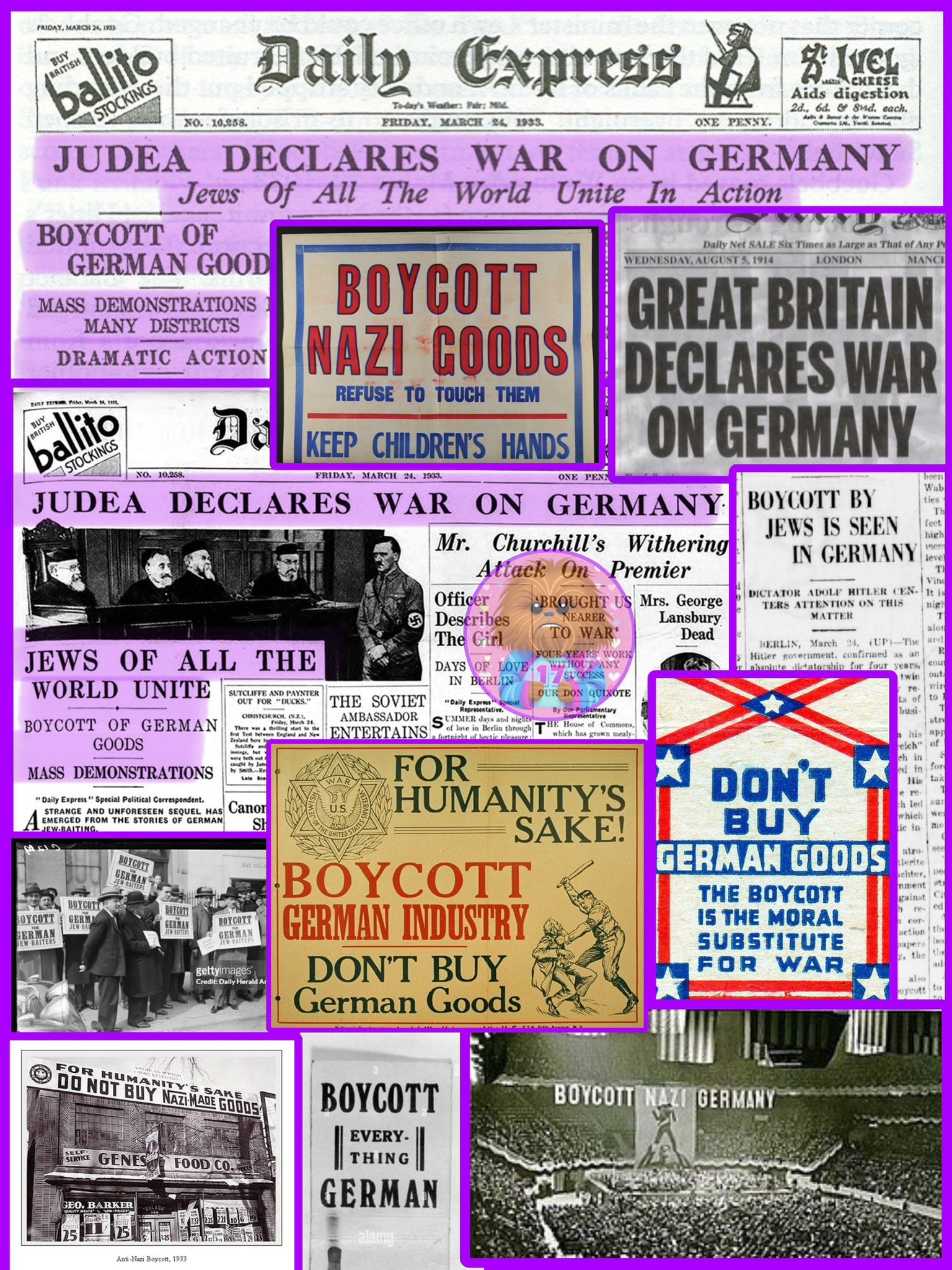 Anti-Nazi demonstration in NY City demanding boycott, 1933